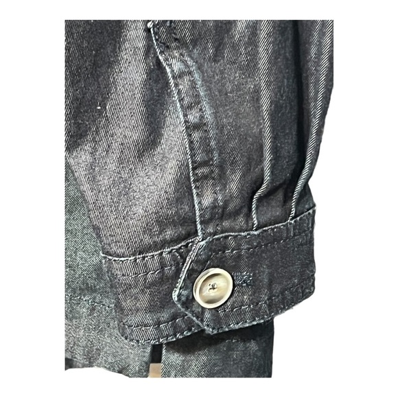 Massimo Dutti Travel Jacket Black Chambray Denim Full Zip Belted Small - Picture 11 of 11